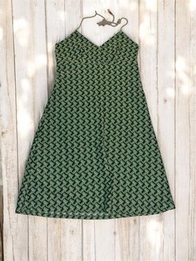 Ann Taylor LOFT Green Crochet Knit Halter Mini Dress 8 y2k